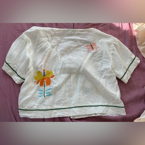 VRG GRL x Astrid Wilson Fleuriste Linen Smock Top - Picture 3 of 4